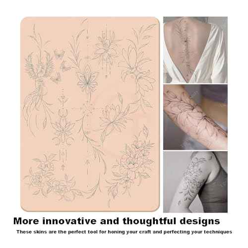 1pc Premium Silicone Tattoo Training Pad Double Side Pre-Printed Pink Tiny Tattoo Practice Skin for Body Art Tattoo Training