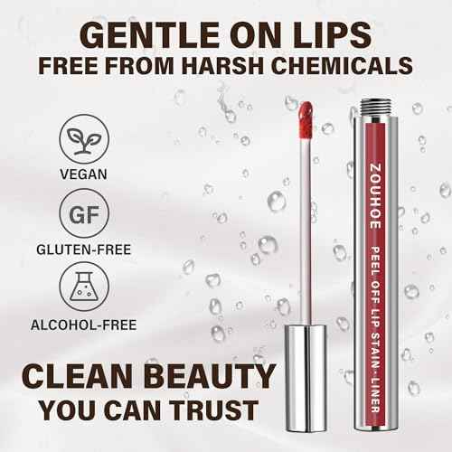 Peel Off Lip Stain Set ? 3 Colors Long Lasting Lip Tint, Smudge-Proof, Transfer-Proof, Kiss-Proof, Vegan Lip Makeup Gift for Her