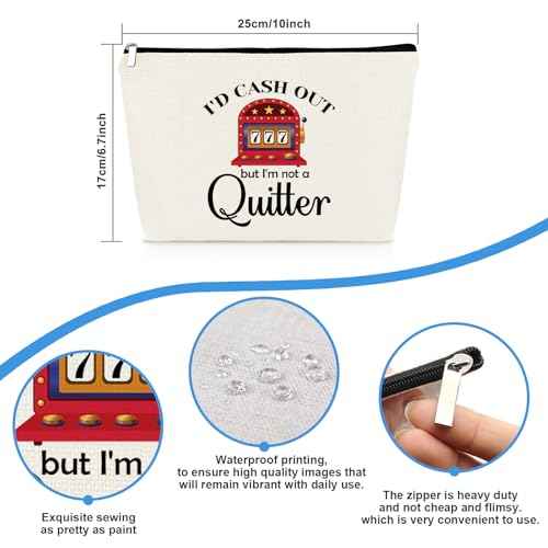 Funny Gambling Gifts Casino Lover Gift for Women Makeup Bag Slot Machine Cosmetic Bag Retirement Christmas Birthday Gifts for Gambler Friend Mom Grandma Aunt Coworkers Sister Travel Makeup Pouch