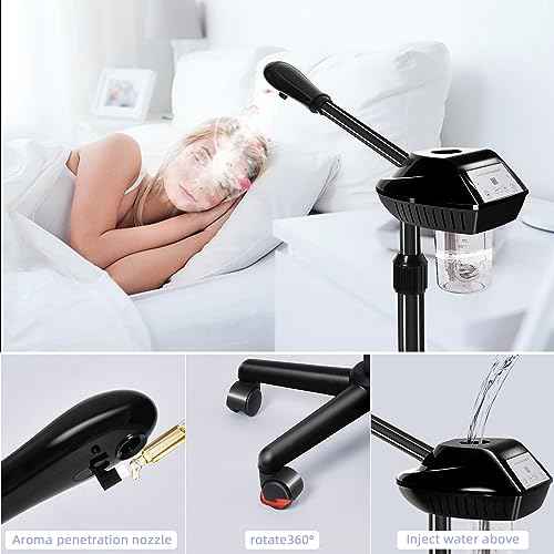 Facial Steamer, Face Steamer on on Wheels with More Steam, Adjustable Height for Face Steamer Suitable for Personal Home and Professional Personal Care Places£¬Moisturizing and Hydrating.