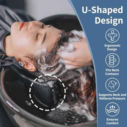 Silicone Shampoo Bowl Neck Cushion - Ergonomic Salon Hair Washing Neck Support Pillow, Non-Slip Shampoo Tray Neck Rest for Spa and Salon Basins, Comfortable Hairdressing Sink Accessory for Hair Care
