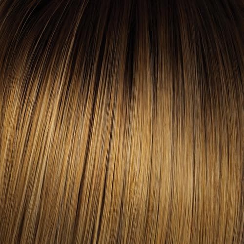 Hairuwear Hairdo Sleek For The Week Straight Asymmetrical Shoulder Length Wig, Average Cap, SS14/25 Rooted Honey Ginger