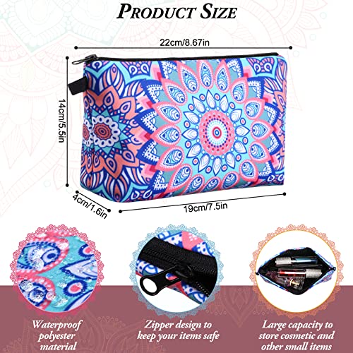 Kajaia 30 Pcs Makeup Bags Bulk Cosmetic Bag Graduation Gifts Mandala Flower Pouches Portable Zipper Makeup Pouch Waterproof Travel Toiletry Bag for Women Teacher Birthday Thanksgiving Christmas Gifts