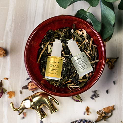 SUNDARI Essential Oil for Normal/Combo Skin, 0.5 Fl Oz, Jasmine & Ylang Ylang, Balances Sebum, Purifies for Radiant Glow, Anti-microbial Acne Control