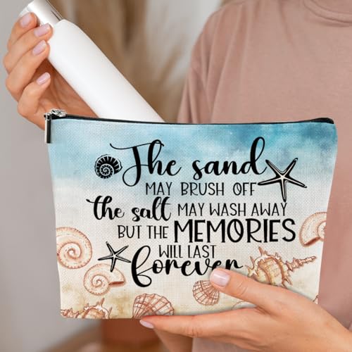 Funny Beach Gifts for Women Cosmetic Bag Travel Ocean Beach Vacation Essentials for Girls, Bestie, Mom, Summer Beaches Lover Makeup Bag Girls Trip Gifts Favors Stuff Birthday Christmas Graduation
