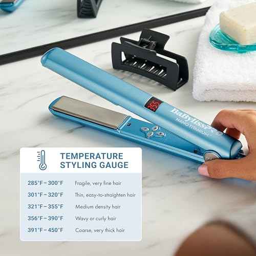 Nano Titanium Flat Iron Hair Straightener, Digital Flat Iron for Pro Salon Results, Styling Tool for All Hair Types