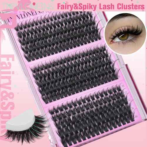 TNFVLONEINS Lash Clusters Wispy Eyelash Clusters Spiky Individual Lashes Clusters D Volume Cluster Eyelash Extensions DIY Lash Cluster Extension Thick Eye Lash Cluster (10-16MM,3 Styles)