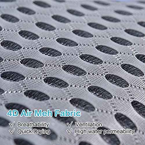 OMYSTYLE Bath Pillow for Tub, Quick Dry & Extra Thick Bathtub Pillow for Head Neck and Back Support, 4D Air Mesh with Powerful Suction Cups, Dark Grey