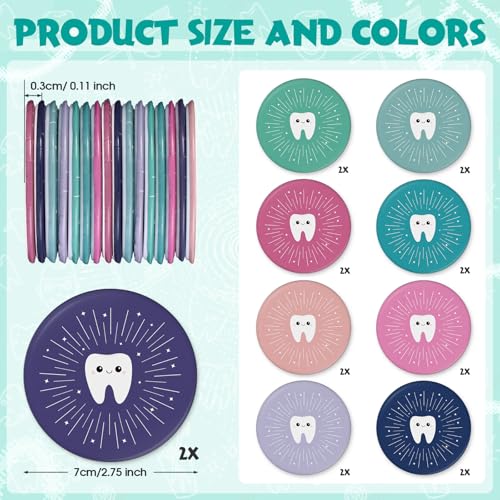 Geetery 18 Pcs Dentist Appreciation Gifts Tooth Compact Mirrors Dental Hygienist Assistant Accessories for Dental Students Woman Office Staffs Assistants