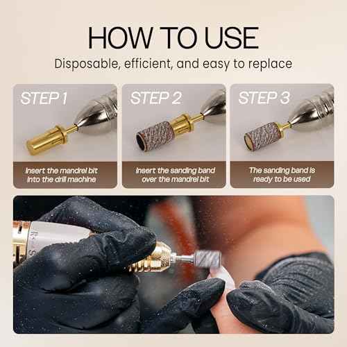 100 Pieces Large Nail Sanding Bands Professional Nail Manicure Great Fit for Nail Drill Bits for Acrylic Nails (240 Grit, Zebra)