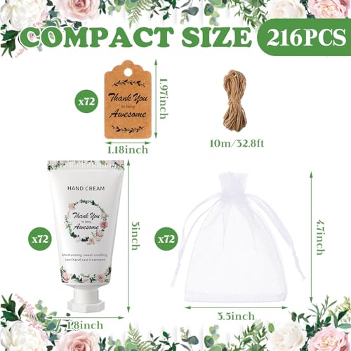 72 Sets Employee Appreciation Gifts Bulk Christmas Gifts for Coworkers Thank You Hand Cream Gift Appreciation Inspirational Travel Hand Lotion for Volunteer Staff Holiday Christmas(Thank)