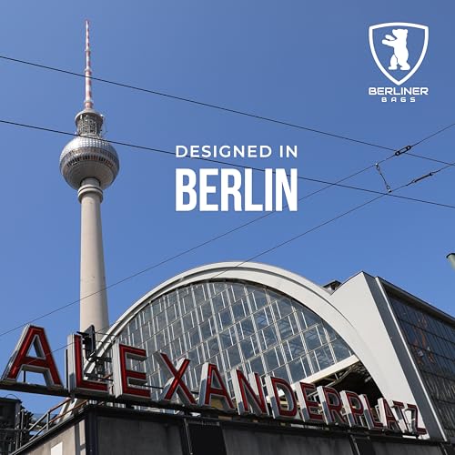 BERLINER BAGS Vintage Genuine Leather Toiletry Bag Paul, Two Zippered Compartments, Large Capacity Cosmetics Bag for Men and Women for Travel - Brown (2 Compartments)