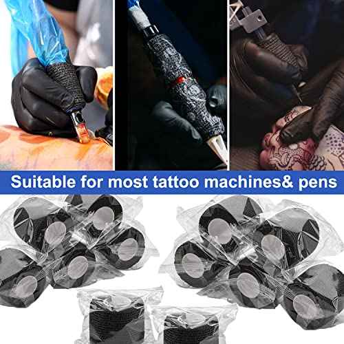 12Pcs Tattoo Grip Tape Machine Gun Wrap Athletic Tattoo Grip Cover Self Adhesive Bandage Wrap Elastic Supplies