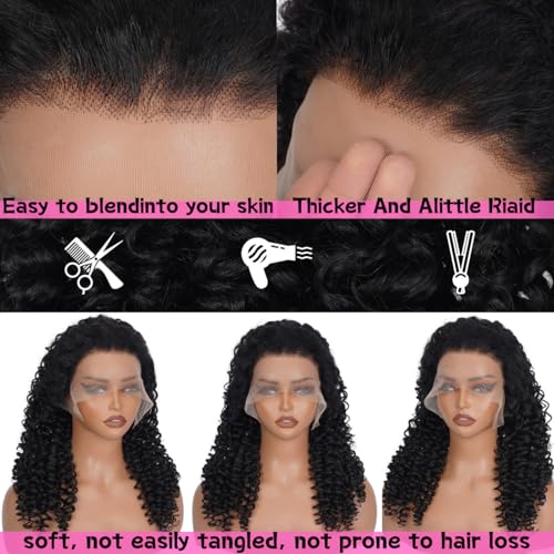 22 Inch Deep Wave Lace Front Wigs Human Hair 13x6 HD Lace Front Wigs Pre Plucked 200% Density Glueless Wigs with Baby Hair Deep Curly Wig for Women