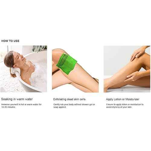 8 pcs Asian Exfoliating Bath Washcloth - Red & Green