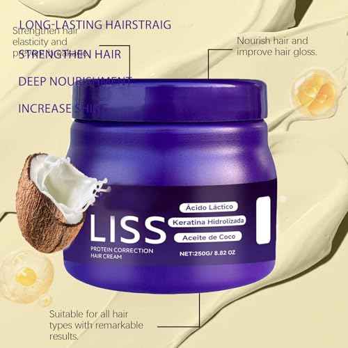 Liss Alisado, Restores Hair Natural Silkiness , Silk & Shine, Liss Keratina,At-Home Treatment for Smooth, Straight Hair -1PC