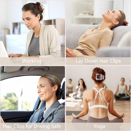 Flat Square Hair Clips Large Claw Clips for Thick Medium Thin Hair 6Pcs Non Slip Strong Hold Barrettes French Duckbill Accessories for Women Girls Leopard Tortoise Shell