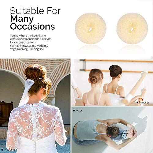 Hair Donut Ring Style Hair Bun Maker, 2PCS Chignon Doughnut Shaper for Short and Thin Hair (3 Inch/Brown)