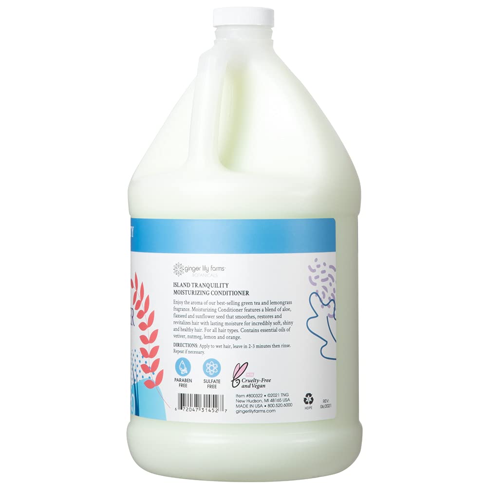 Ginger Lily Farms Botanicals Body Wash + Shampoo + Conditioner Bundle, Island Tranquility, 1 Gallon Each