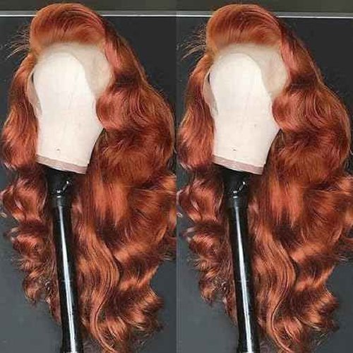 AMIRTY 200% Density Orange Ginger Lace Front Wigs Human Hair 13X4 HD Transparent Lace Front Wigs Human Hair Pre Plucked with Baby Hair #33 Wigs For Women 22 Inch