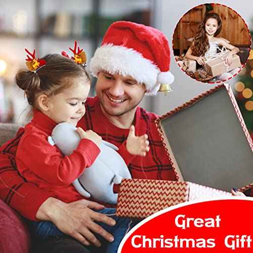 12 Pairs Reindeer Hair Clips, Deer Horn Barrettes for Women & Girls - Christmas Hair Accessories