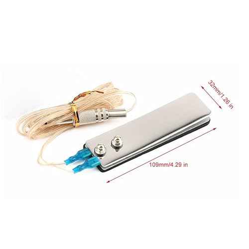 2 Pack Tattoo Foot Pedal Switch with 1/4 inch 6.35MM Plug Cable Stainless Steel Cord Power Supply Foot Control Flat Plate Clip For Tattoo Gun Machine Kits Beginners Artist