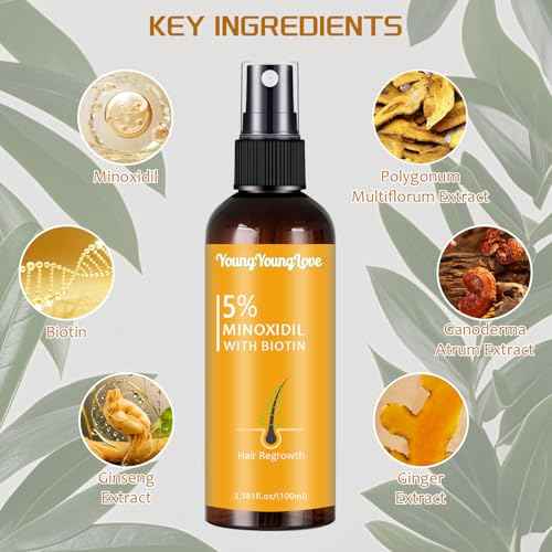 100ml 5% Minoxidil Spray with Biotin - Regrowth Treatment for Men & Women, Promotes Thicker, Stronger, Fuller Hair, Prevents Hair Loss, Minoxidil for Men Hair & Beard, Minoxidil for Women Hair Growth