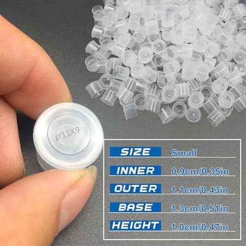 1000pcs Tattoo Ink Cups - Rayyl Tattoo Ink Cups with Base #11mm Clear Plastic Pigment Cups Disposable Tattoo Ink Caps Cups Container Cups for Tattoo Ink and Pigment... (1000pcs-11mm)¡¦