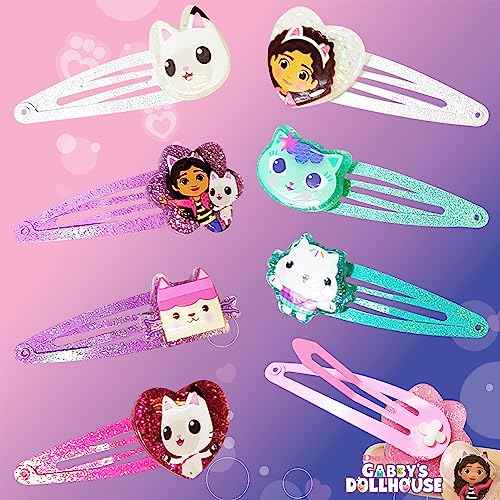 LUV HER Gabby's Dollhouse Kids Hair Clips for Girls Snap Clips 8 Pack Multi Color Ages 3+