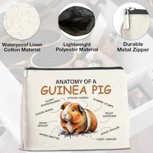 Funny Guinea Pig Gift Makeup Bag Gifts for Guinea Pig Lover Christmas Cosmetic Bag Zipper Makeup Pouch