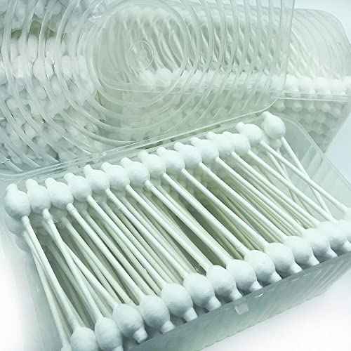 400pcs CGR Baby Safety Cotton Swabs with Large Tips for Newborn, Babies, Kids, Children, 100% Organic Cotton, White Paper Sticks, 5 Pack of 80 Swabs Total(2 Boxes and 3 Bags)