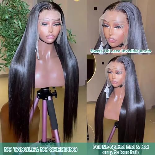 Lemoda Outlet Deals 13x4 Straight Lace Front Wigs Human Hair 180% Density 13x4 HD Transparent Lace Frontal Wig Pre Plucked 14A Brazilian Virgin Human Hair Wigs for Women 22 Inch