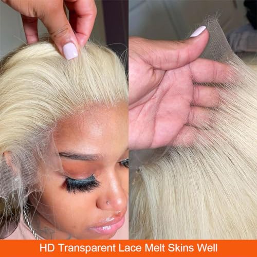 613 Blonde Bob Wig Human Hair 16 Inch 13x4 HD Bob Lace Front Wigs Human Hair Pre Plucked 200 Density Blonde Wig Human Hair Short Bob Wigs for Women