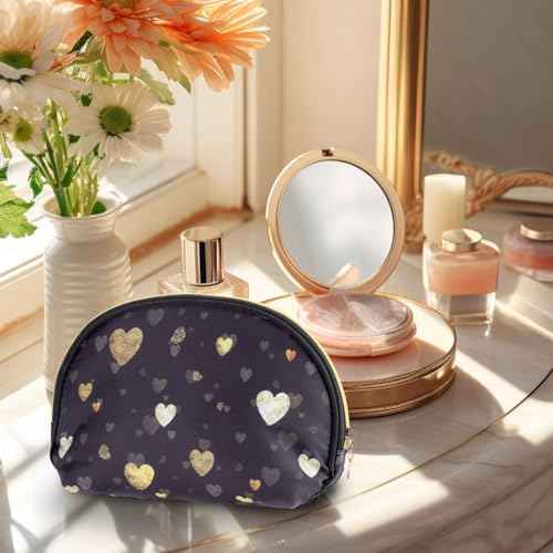 Cosmetic Bag, Small Travel Makeup Bag£¬ Zipper Pouch Cute Gifts for women£¬ Makeup Organizer, Wrinkle Resistant Leopard Print Travel Pouch (Heart)