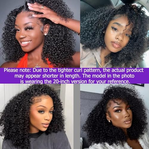 Lemoda 13x4 Burmese Kinky Curly Lace Front Human Hair Wigs Outlets Sale 210% 24Inch Deep Curly 13x4 HD Transparent Lace Frontal Wigs For Women Pre Plucked