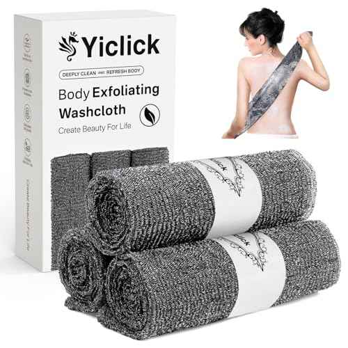 Yiclick Exfoliating Washcloth Towel¡¼3 Pack¡½- Exfoliating Body Scrubber Exfoliator, Back Scrubber for Use in Shower Bath, Exfoliate Rags Wash Cloths, Loofah Lufa Sponge, Body Scrub, Women Men