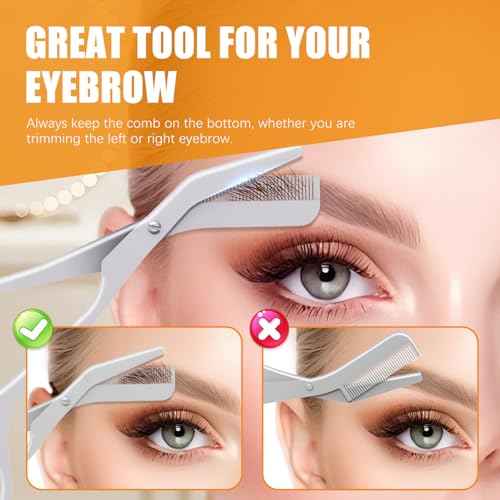Eyebrow Trimming Scissors with Comb, Gifts For Men Women Stocking Stuffers, Precision Grooming Kit