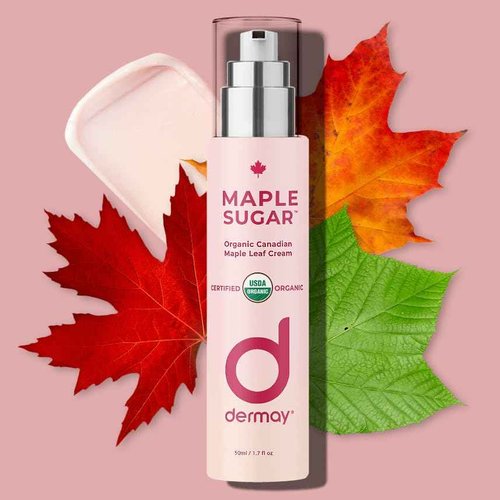 Dermay MapleSugar USDA Organic 100% Certified Maple Leaf Anti-Aging + Skin Tightening + Improve Elasticity + Firmness + Restore Skin Barrier Cream 1.7 fl oz