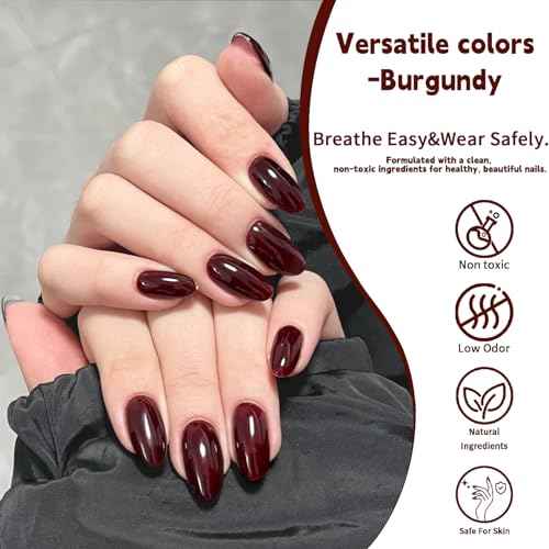 deep red 15ml Gel Polish,red nail polish Salon- Deep Wine Red,UV Light Cure for The Beauty of DIY Nail Design for Women and Gift Selection 0.52 fl.oz