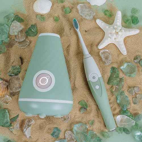 Tao Clean UV Sanitizing Sonic Toothbrush and Cleaning Station, Electric Toothbrush, Dual Speed Setting, Seaglass Green
