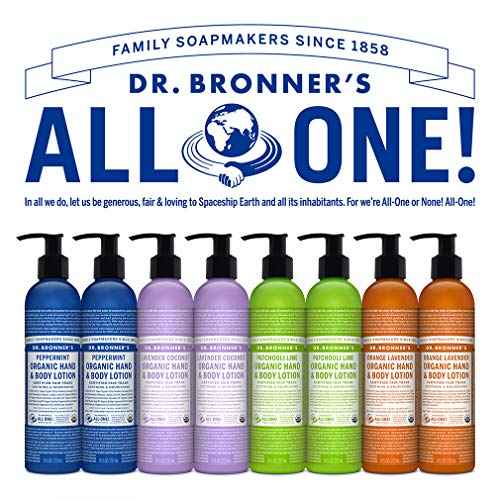 Dr. Bronner's - Organic Lotion (Peppermint, 8 Ounce) - Body Lotion and Moisturizer, Certified Organic, Soothing for Hands, Face and Body, Highly Emollient, Nourishes and Hydrates, Vegan, Non-GMO