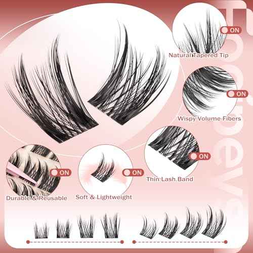 Focipeysa Wispy Lash Clusters Natural Eyelash Clusters Pesta?as Postizas Naturales Spiky Manga Lash Extensions C Curly Individual Lashes 10-16mm with Bottom Lashes Clusters DIY Lash at Home