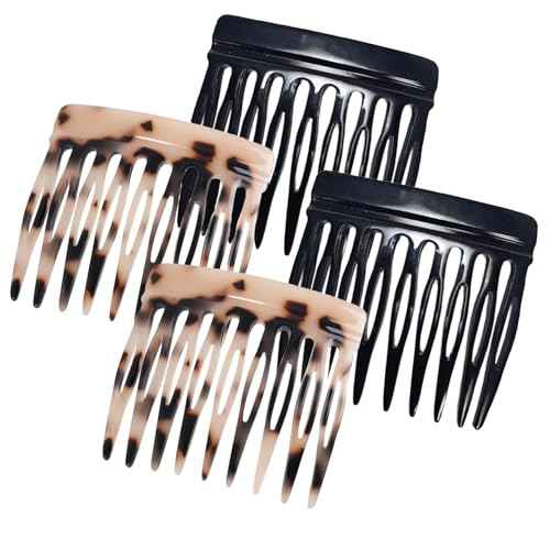 4-Piece Small French Combs for Fine Hair - Decorative Side Combs for Women Fine Thin Hair