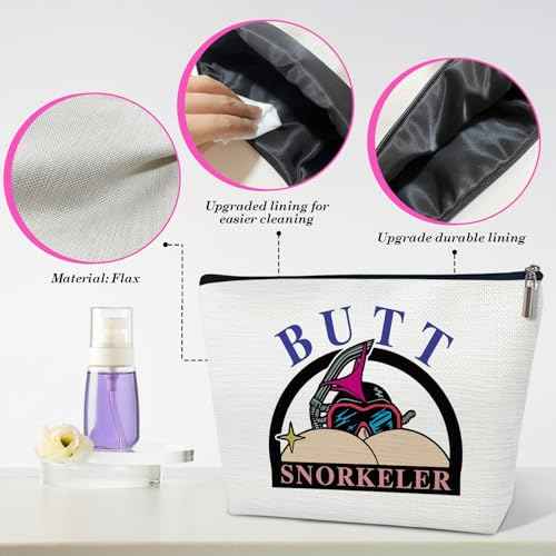 Funny BUTT Snorkeler Makeup Bag, Funny Relaxation Gifts for Women, Cute Cosmetic Bag, Birthday Gifts for Women Friends Besties
