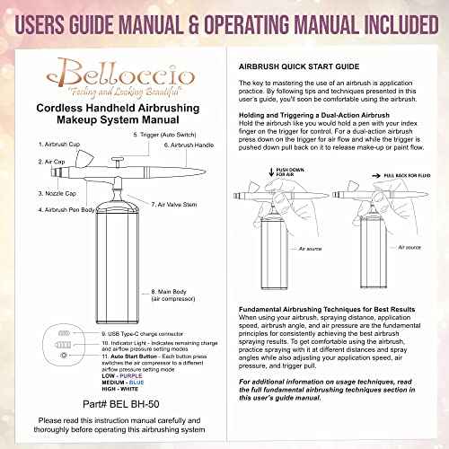 Belloccio Cordless Handheld Airbrushing Makeup System Only - 15 to 30 PSI, Rechargeable, Multiple Uses Cakes, Hobby, Art, Crafts