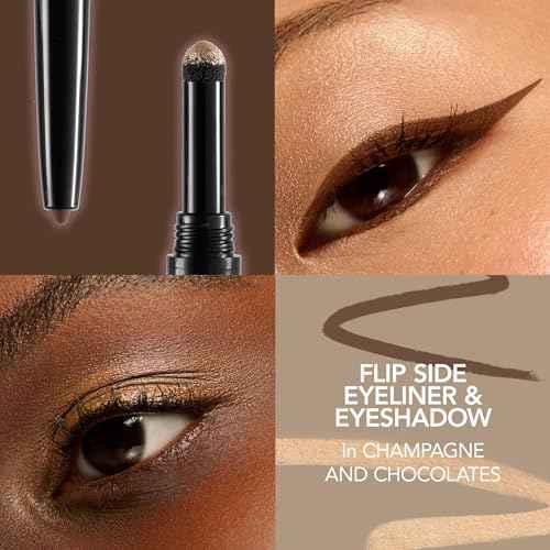 BUXOM Flip Side Dual-Ended Eyeliner & Shadow Duo, Waterline-Safe Liner & Crease-Proof Shadow, Longwear, Primer-Infused, Safe for Contact Lens Wearers, Clean Vegan Formula