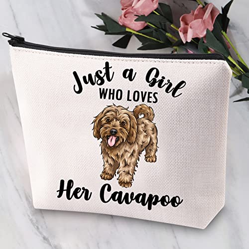 JYTAPP Cavapoo Makeup Bag Animal Lover Gifts Just A Girl Who Loves Her Cavapoo Cosmetic Bag Cavapoo Zipper Pouch Bag