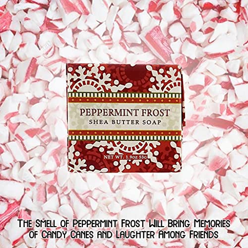 Christmas Soap Sampler- Set of 4 Scents- Mistletoe, Peppermint Frost, Winter Garden and Fresh Holly- Enriched with Shea Butter and Essential Oils- Ideal Basket Filler, Stocking Stuffer for Guests