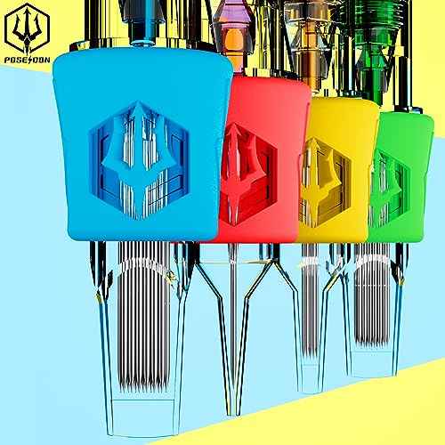 POSEIDON Professional Tattoo Cartridge Needles 50Pcs | #12 Round Liner 1211RL | High-Density Silicone Grip Steel Cartridges | Disposable Needles with Membrane | for All Tattoo Machines