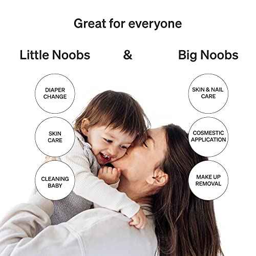 Baby Cotton Pads for Diaper Change by LoveNoobs, 360 Count, Ultra Soft 100% Organic Extra Large Cotton Pads for Baby Sensitive Skin, Lint-Free, Premium Jumbo Size, GOTS Certified